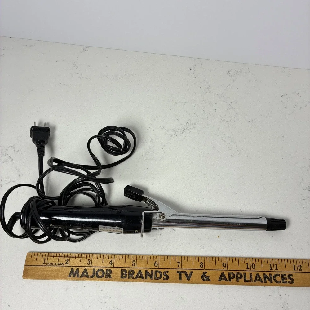 Salon Edition Curling Iron 5/8 Inch Black Model 1405 Chrome Barrel Tight Curls